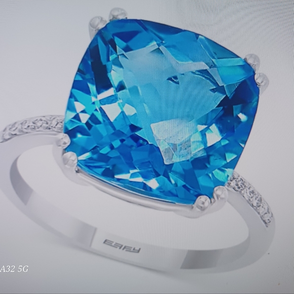 EFFY Blue Semi Precious & Diamond Ring - Picture 5 of 8